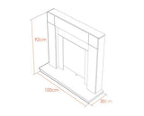 Adam Malmo in Pure White & Black/Pure White with Helios Electric Fire in Brushed Steel, 39 Inch