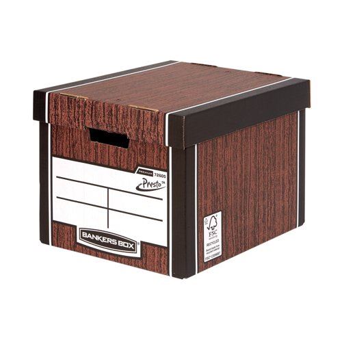 Bankers Box Woodgrain Tall Premium Storage Box (Pack of 10) 7260501