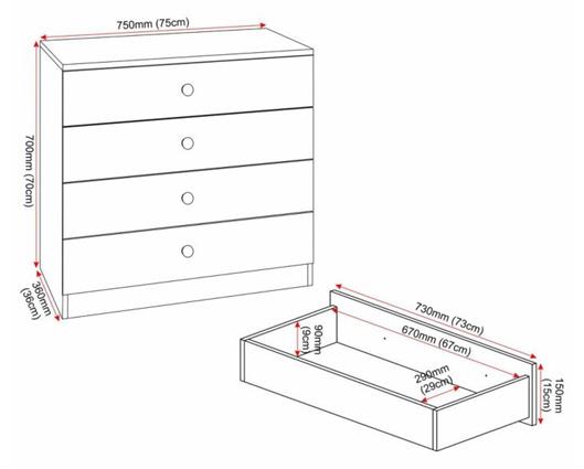 DENVER 2 DOOR WARDROBE BEDROOM SET - WHITE GLOSS