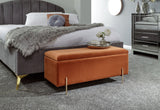 Mystica ottoman storage bench russet