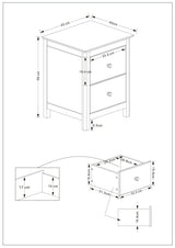 Nairn White 2 drawer bedside cabinet