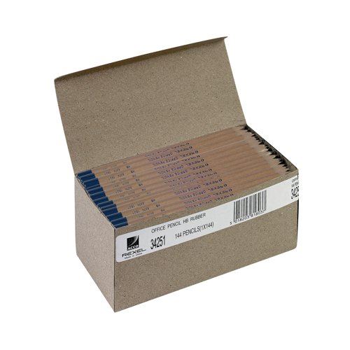 Rexel Office HB Pencil Natural Wood (144 Pack) 34251