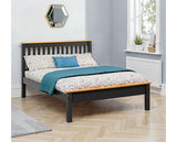MONACO 5' LOW END BED - DARK GREY/OAK EFFECT