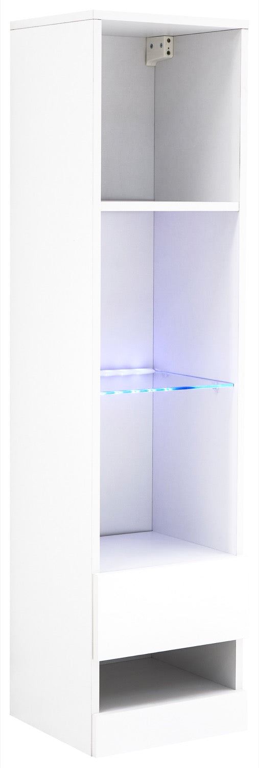 Galicia tall shelf unit with led white