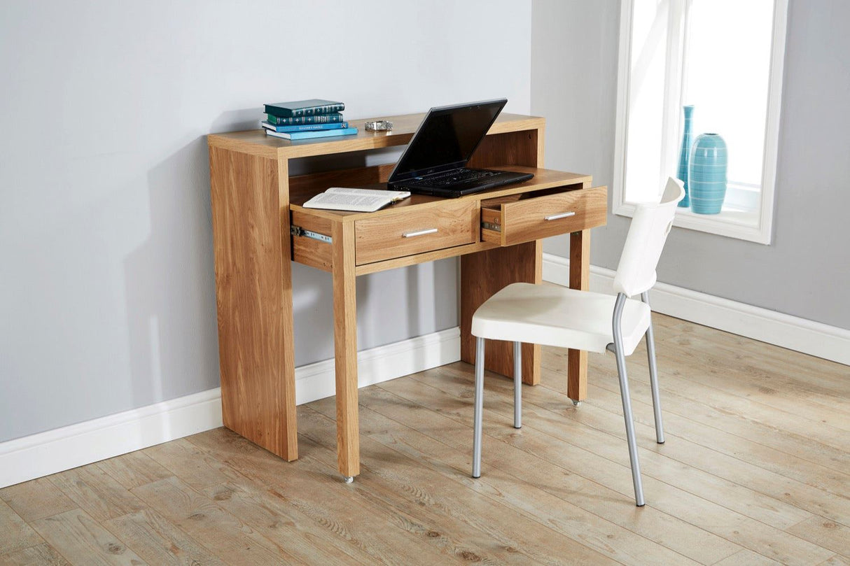 Regis extending console desk oak