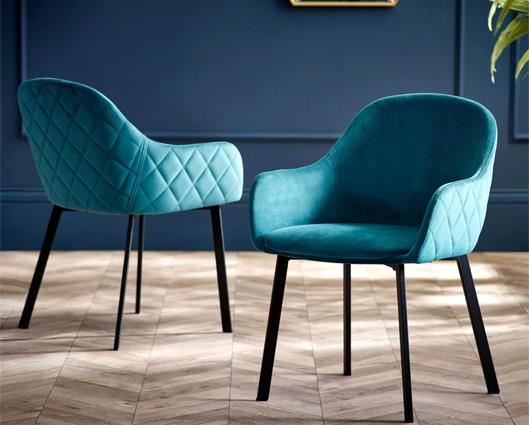 Set of 2 Lima Dining Chairs Teal