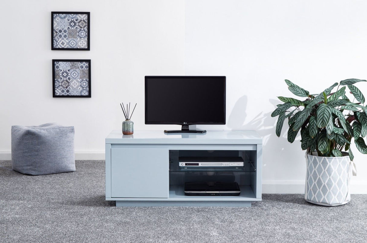 Polar high gloss led tv unit grey
