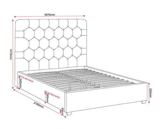 MADISON 5' BED - FAWN VELVET FABRIC