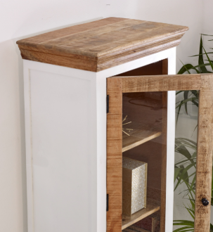 Alfie Wood Bookcase/Display Cabinet - 3 Shelves & 1 Doors