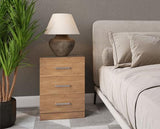 DAKOTA 3 DRAWER BEDSIDE - OAK EFFECT