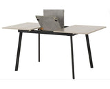 AVERY & LUKAS EXTENDING DINING SET (X4 CHAIRS) - CONCRETE/EMERALD GREEN VELVET