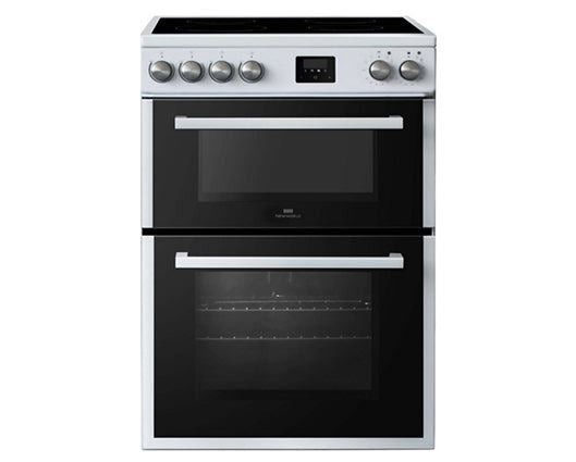 New World NWDO60CW 60cm Double Electric Oven With Ceramic Hob White
