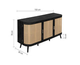 Noah 3 Door Sideboard - Black