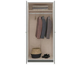 DENVER 2 DOOR WARDROBE BEDROOM SET - GREY GLOSS