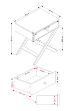 X Leg 1 Drawer Bedside Cabinet-White