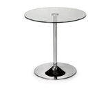 KUDOS CHROME & GLASS PEDESTAL TABLE