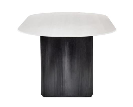 Bolivia Oval Dining Table White & Black
