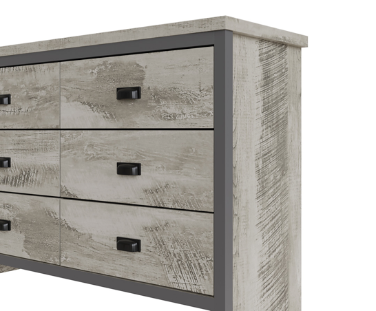 Boston 3+3 Drawer Chest Grey