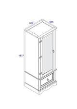 Corona Armoire with Mirrored Door