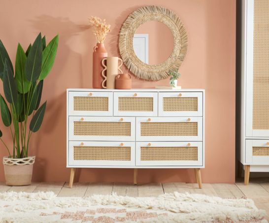 Croxley 7 Drawer Rattan Chest