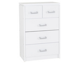 Charles 3+2 Drawer Chest - White