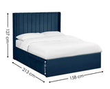 Leila Dual Storage Door Bed Royal Blue - King