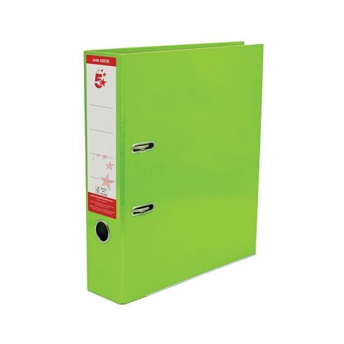 5 Star Office Lever Arch File A4 Green (Pack of 10)