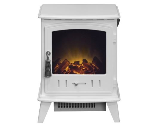 Adam Aviemore Electric Stove in Pure White Enamel