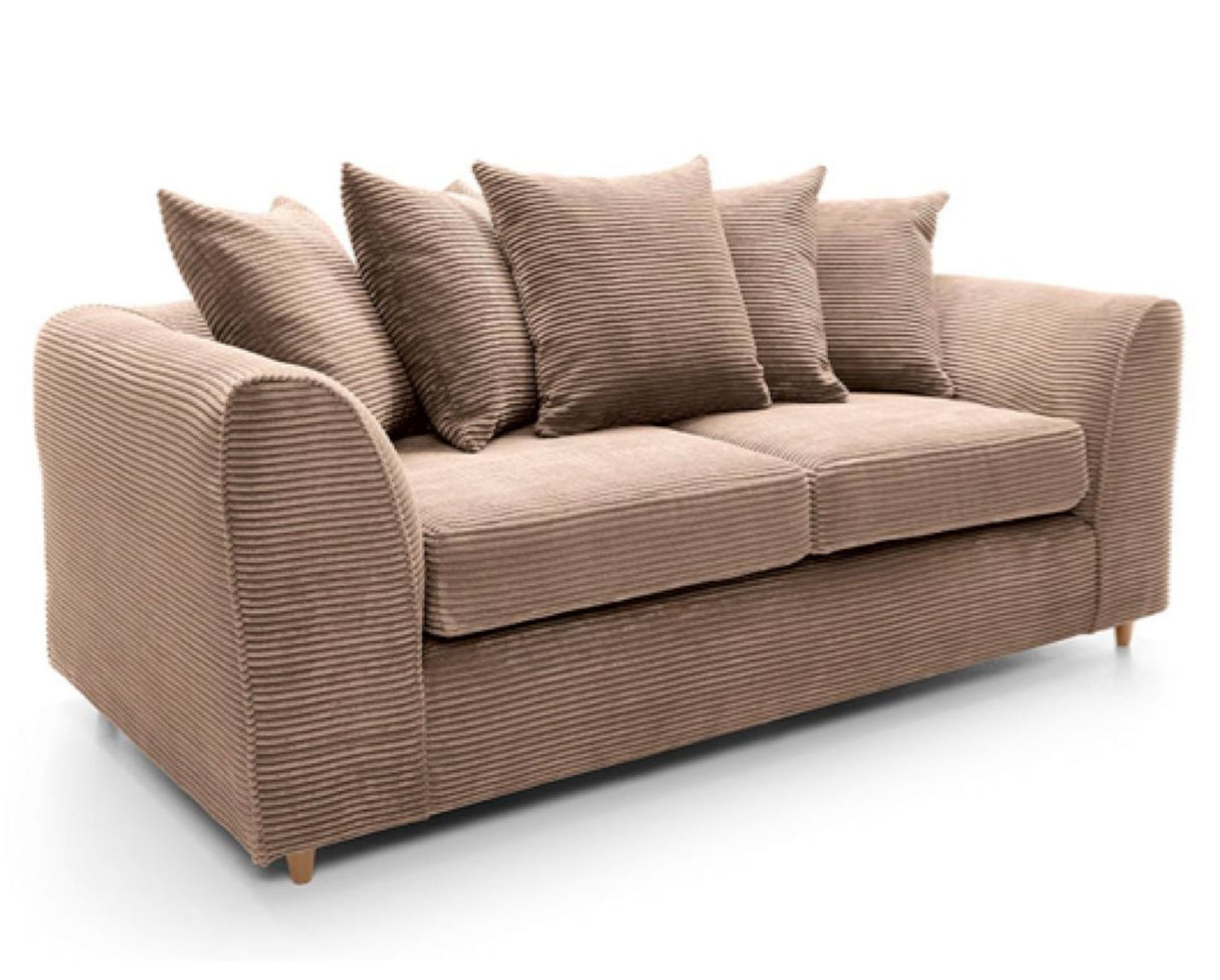 Jumbo Cord 3 Seater Sofa-Brown