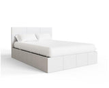 End Lift Ottoman Small Double Bed - White
