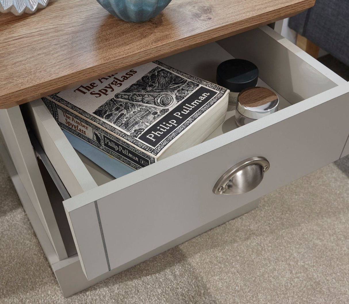 Kendal 1 drawer bedside grey