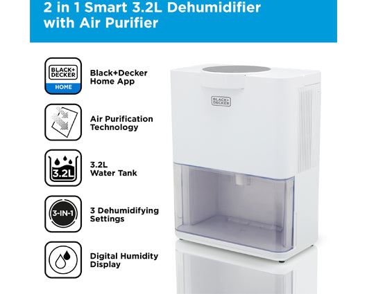 2 in 1 3.2L Dehumidifier Smart Wifi with Air Purifier