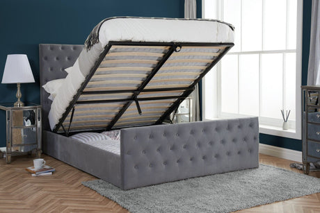 Marquis Double Ottoman Bed - Grey