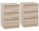 MALVERN 3 DRAWER BEDSIDE X2 - SONOMA OAK EFFECT