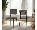 SHELDON DINING CHAIR (X4 PER BOX) - GREY VELVET FABRIC