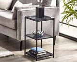 CHICAGO TALL NARROW SIDE TABLE SMOKED GLASS