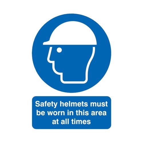 Safety Sign Safety Helmets Must Be Worn PVC A4 MA04650R