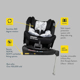 All in All Rotate 360 Car Seat - Charcoal Lighthearted