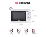 Haden 20L White Microwave Stainless Steel Interior