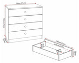 DENVER 3 DOOR WARDROBE BEDROOM SET - WHITE GLOSS