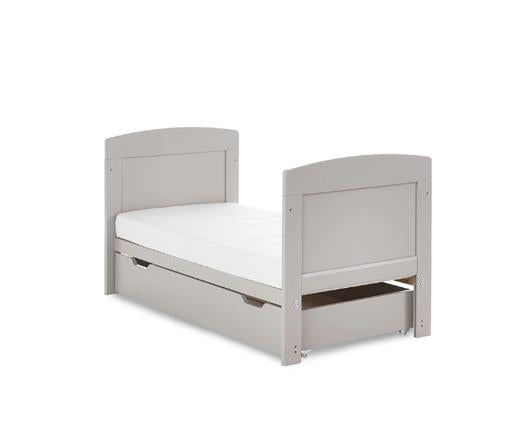 Grace Cot Bed, Under Drawer + Fibre Mattress - Warm Grey