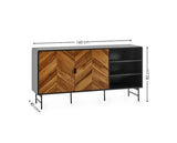 Alvin Sideboard - Black and Natural Brown Wood