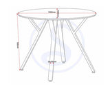 ATHENS ROUND & AVERY DINING SET (X4 CHAIRS) - CONCRETE/GREY VELVET