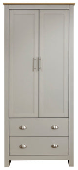 lancaster 2 door 2 drawer wardrobe grey