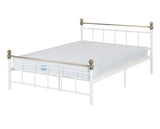 Marlborough Double Bed - White/Antique Brass