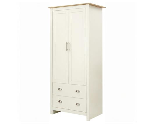Lancaster 2 Door 2 Drawer Wardrobe Cream