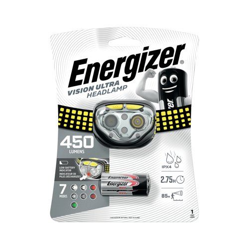 Energizer Vision Ultra HD Headlight 2 hours 45 minutes Run Time 3xAAA E301371802