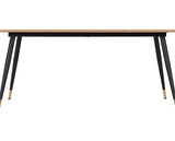 HAMILTON & LUKAS LARGE DINING SET (X6 CHAIRS) - MEDIUM OAK EFFECT/EMERALD GREEN VELVET