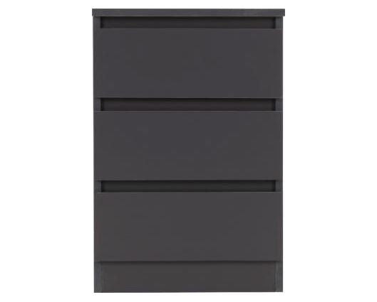 Malvern 3 Drawer Bedside - Grey