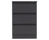 Malvern 3 Drawer Bedside - Grey